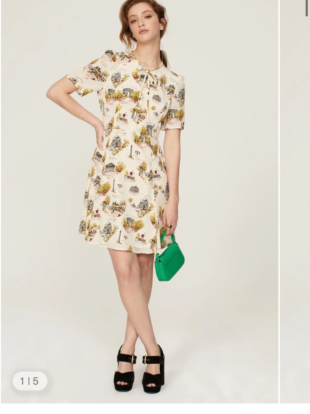 LK Bennett London Marias Dress Silk Paris Print Size 8 MSRP $720 ✨